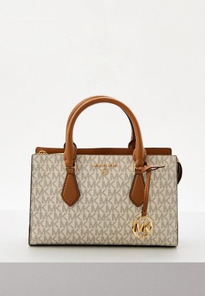 Сумка и брелок Michael Kors. Цвет: бежевый