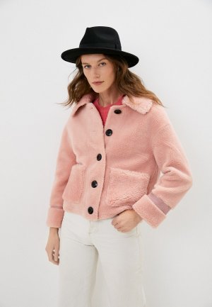 Дубленка Pink Frost. Цвет: розовый