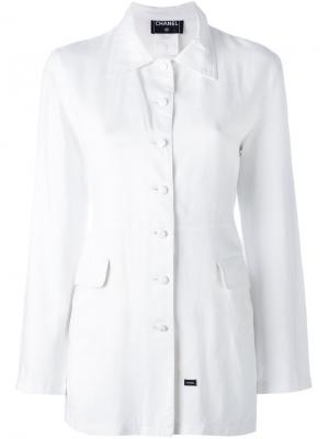Пиджак рубашечного кроя Chanel Pre-Owned. Цвет: белый