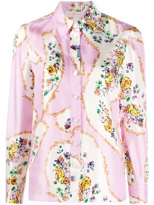Рубашка с цветочным принтом Tory Burch. Цвет: 653 розовый porcelain floral