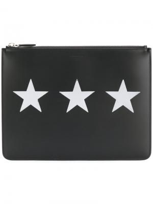 Клатч с принтом со звездами Givenchy. Цвет: черный