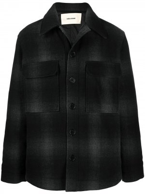 Фланелевая куртка-рубашка Bryant в клетку Zadig&Voltaire. Цвет: черный
