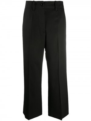 Укороченные брюки широкого кроя MM6 Maison Margiela. Цвет: черный