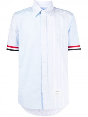 Рубашка с короткими рукавами и полосками RWB Thom Browne. Цвет: синий