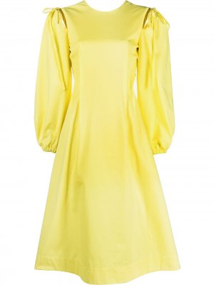 Платье А-силуэта с длинными рукавами MSGM. Цвет: желтый