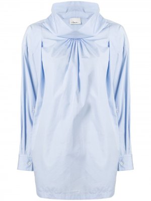 Драпированная блузка с высоким воротником 3.1 Phillip Lim. Цвет: синий