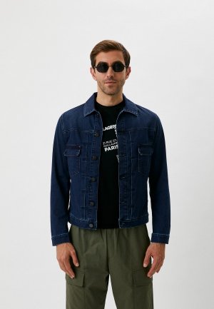 Куртка джинсовая Karl Lagerfeld Denim. Цвет: синий
