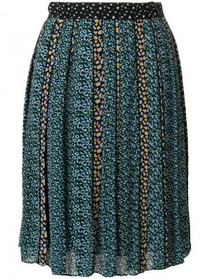 Плиссированная юбка миди с цветочным принтом Proenza Schouler. Цвет: чёрный