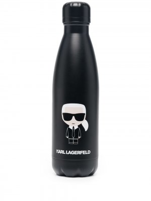 Бутылка для воды с логотипом Karl Lagerfeld. Цвет: черный