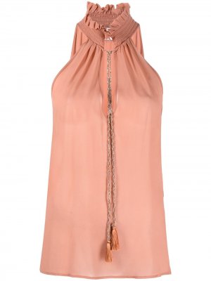 Блузка со сборками и вырезом халтер Dondup. Цвет: розовый