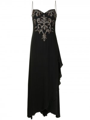 Декорированное вечернее платье Valentino Pre-Owned. Цвет: черный
