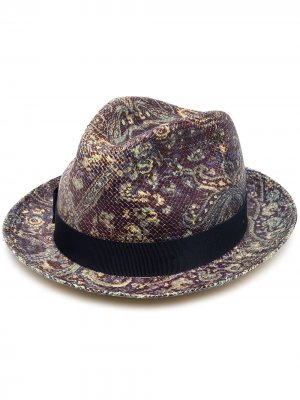 Шляпа-федора с принтом пейсли Etro. Цвет: фиолетовый