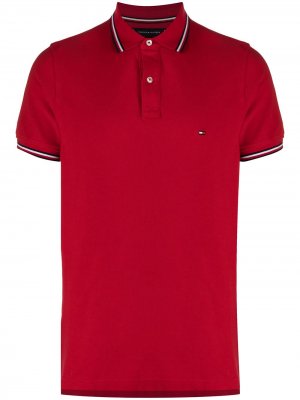 Рубашка поло с короткими рукавами и логотипом Tommy Hilfiger. Цвет: красный