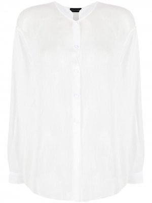 Креповая рубашка Emporio Armani. Цвет: белый