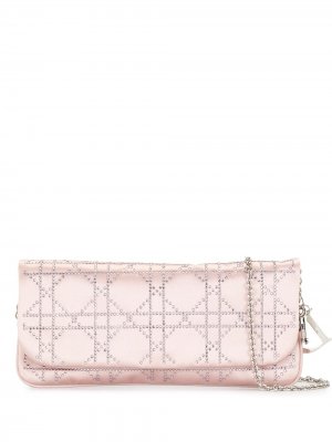 Сумка на плечо Cannage pre-owned со стразами Christian Dior. Цвет: розовый