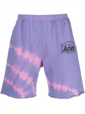 Спортивные шорты с принтом тай-дай Aries. Цвет: фиолетовый