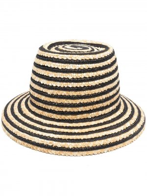 Соломенная шляпа в полоску Borsalino. Цвет: нейтральные цвета