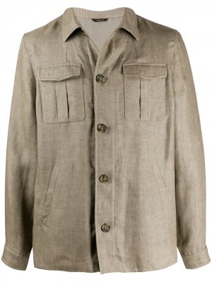 Куртка-рубашка с карманами Loro Piana. Цвет: нейтральные цвета