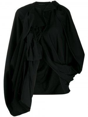 Куртка оверсайз асимметричного кроя Yohji Yamamoto. Цвет: черный