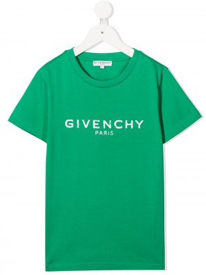 Футболка с логотипом Givenchy Kids. Цвет: зеленый