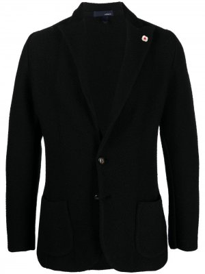 Пиджак фактурной вязки Lardini. Цвет: черный
